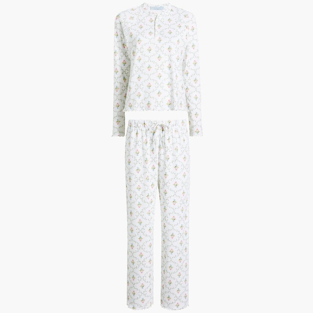 Hill House Home The Olivia Pajama Set - Pastel Trellis Size XSPastel Trellis / X
